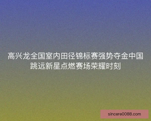 高兴龙全国室内田径锦标赛强势夺金中国跳远新星点燃赛场荣耀时刻